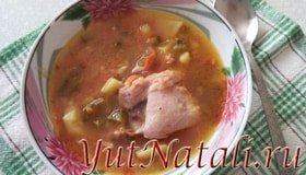 Рассольник с курицей.